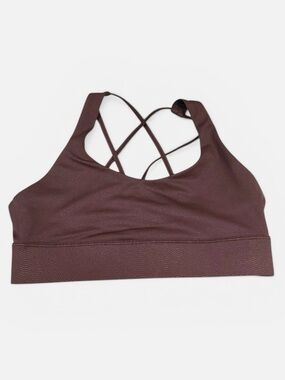ZYIA Fig Vibrations Strappy Light n Tight Sports Bra Size M Brown